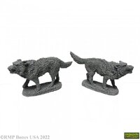 Reaper: Dungeon Dwellers: Dire Wolves (2) (02415) (plastic) Unpainted Miniature
