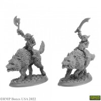 Reaper: Dungeon Dwellers: Goblin Wolfriders (2) (plastic) Unpainted Miniature