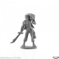 Reaper: Bones USA: Pirate with Treasure Chest Unpainted Miniature
