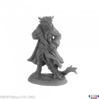 Reaper: Bones USA: Captain Blackscale, Dragonfolk Pirate Unpainted Miniature