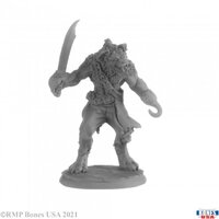 Reaper: Bones USA: Hakkle Blackhook, Gnoll PIrate Unpainted Miniature