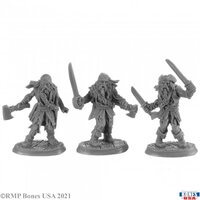 Reaper: Bones USA: Zombie PIrates (3) Unpainted Miniature