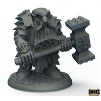 Reaper: Bones Black: Dark Dwarf Pounder Unpainted Miniature