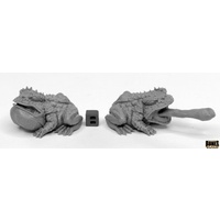 Reaper: Bones Black: Giant Frogs (2) Unpainted Miniature