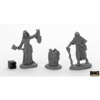 Reaper: Bones Black: Dreadmere Townsfolk: Fishwife & Crone (2) Unpainted Miniature