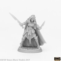 Reaper: Bones Black: Dark Elf Female Warrior Unpainted Miniature