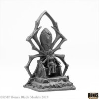 Reaper: Bones Black: Dark Elf Queen on Throne Unpainted Miniature
