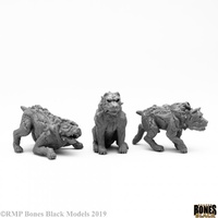 Reaper: Bones Black: Hell Hounds (3) Unpainted Miniature