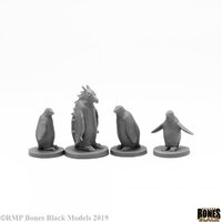 Reaper: Bones Black: Penguin Attack Pack (4) Unpainted Miniature