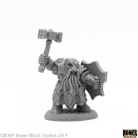 Reaper: Bones Black: Dark Dwarf Striker Unpainted Miniature