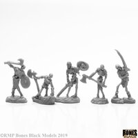 Reaper: Bones Black: Bog Skeletons (5) Unpainted Miniature
