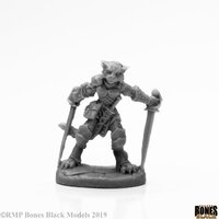 Reaper: Bones Black: Shadoweyes, Catfolk Rogue Unpainted Miniature