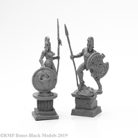 Reaper: Bones Black: Amazon and Spartan Living Statues (Stone) Unpainted Miniature