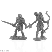 Reaper: Bones Black: Rune Wight Hunters (2) Unpainted Miniature