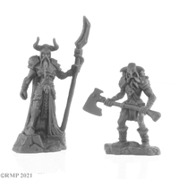 Reaper: Bones Black: Rune Wight Thane and Jarl (2) Unpainted Miniature