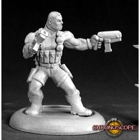 Reaper: Chronoscope: Frank Russo, Mercenary Hero (metal) Unpainted Miniature