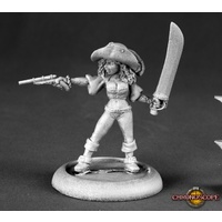 Reaper: Chronoscope: Racquel Blackrose, Buccaneer (metal) Unpainted Miniature
