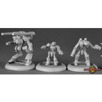 Reaper: Chronoscope: XAIRobots (3) (metal) Unpainted Miniature