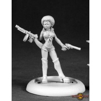 Reaper: Chronoscope: Cleo Greene, Mod Heroine (metal) Unpainted Miniature