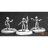 Reaper: Chronoscope: Gray Aliens (3) (metal) Unpainted Miniature