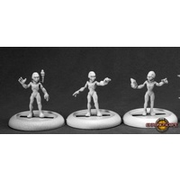 Reaper: Chronoscope: Gray Aliens II (3) (metal) Unpainted Miniature