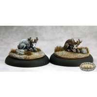 Reaper: Savage Worlds: Jackalopes (2) (metal) Unpainted Miniature