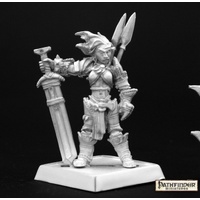 Reaper: Pathfinder Miniatures: Amiri, Barbarian (metal) Unpainted Miniature