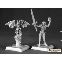 Reaper: Pathfinder Miniatures: Nualia and Elyrium (metal) Unpainted Miniature