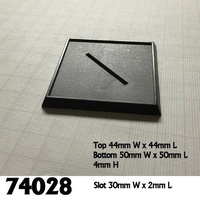 Reaper: 2 Inch Square Base (Diagonal Slot)(Metal) (2) Unpainted Miniature