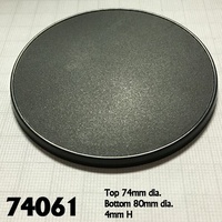 Reaper: Bases: 80mm Round Gaming Base (4) Unpainted Miniature