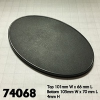 Reaper: Bases: 105mm x 70mm Oval Gaming Base (4) Unpainted Miniature