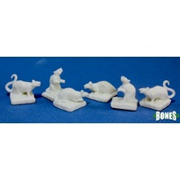 Reaper: Bones: Rats (6) Unpainted Miniature
