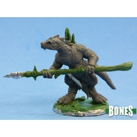 Reaper: Bones: Lizardman Spearman Unpainted Miniature