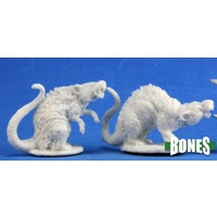 Reaper: Bones: Barrow Rats (2) Unpainted Miniature
