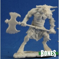 Reaper: Bones: Bloodhoof, Minotaur Barbarian Unpainted Miniature