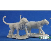 Reaper: Bones: Lions (2) Unpainted Miniature