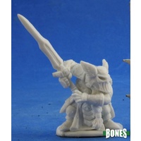 Reaper: Bones: Logrim Battlefury, Dwarf Paladin Unpainted Miniature