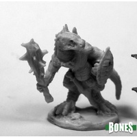 Reaper: Bones: Lizardman w/ Club and Shield (Preorder) Unpainted Miniature