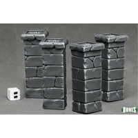 Reaper: Bones: Graveyard Fence Posts (4) Unpainted Miniature