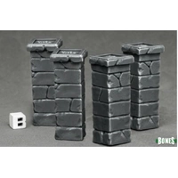 Reaper: Bones: Graveyard Fence Posts (4) Unpainted Miniature