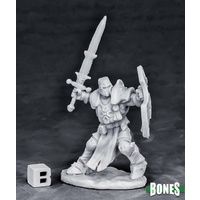 Reaper: Bones: Crusader Champion (attacking) Unpainted Miniature