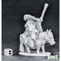 Reaper: Bones: Dwarf Mounted Battle Mage Unpainted Miniature