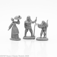 Reaper: Bones: Townsfolk I (3) Unpainted Miniature