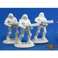 Reaper: Bones: Nova Corp: Rifleman (3) Unpainted Miniature