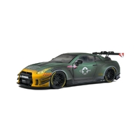 Solido 1/18 Army Fighter Grey Nissan GT-R R35 with LB Walk Body Kit Type 2 Metal Diecast