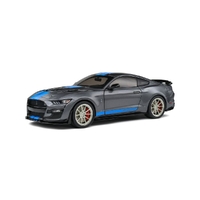 Solido 1/18 2022 Ford Shelby GT500 KR Silver with Blue Stripes Metal Diecast