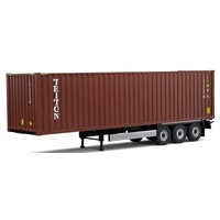 Solido 1/24  Remorque Porte Truck Trailer Container Red 2021 Diecast