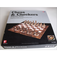 Magnetic Chess/Checkers 16 Brown/White S2906BR