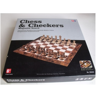 Magnetic Chess/Checkers Black/White 16in S2908BLK