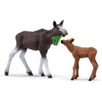 Schleich Moose and Calf 42603